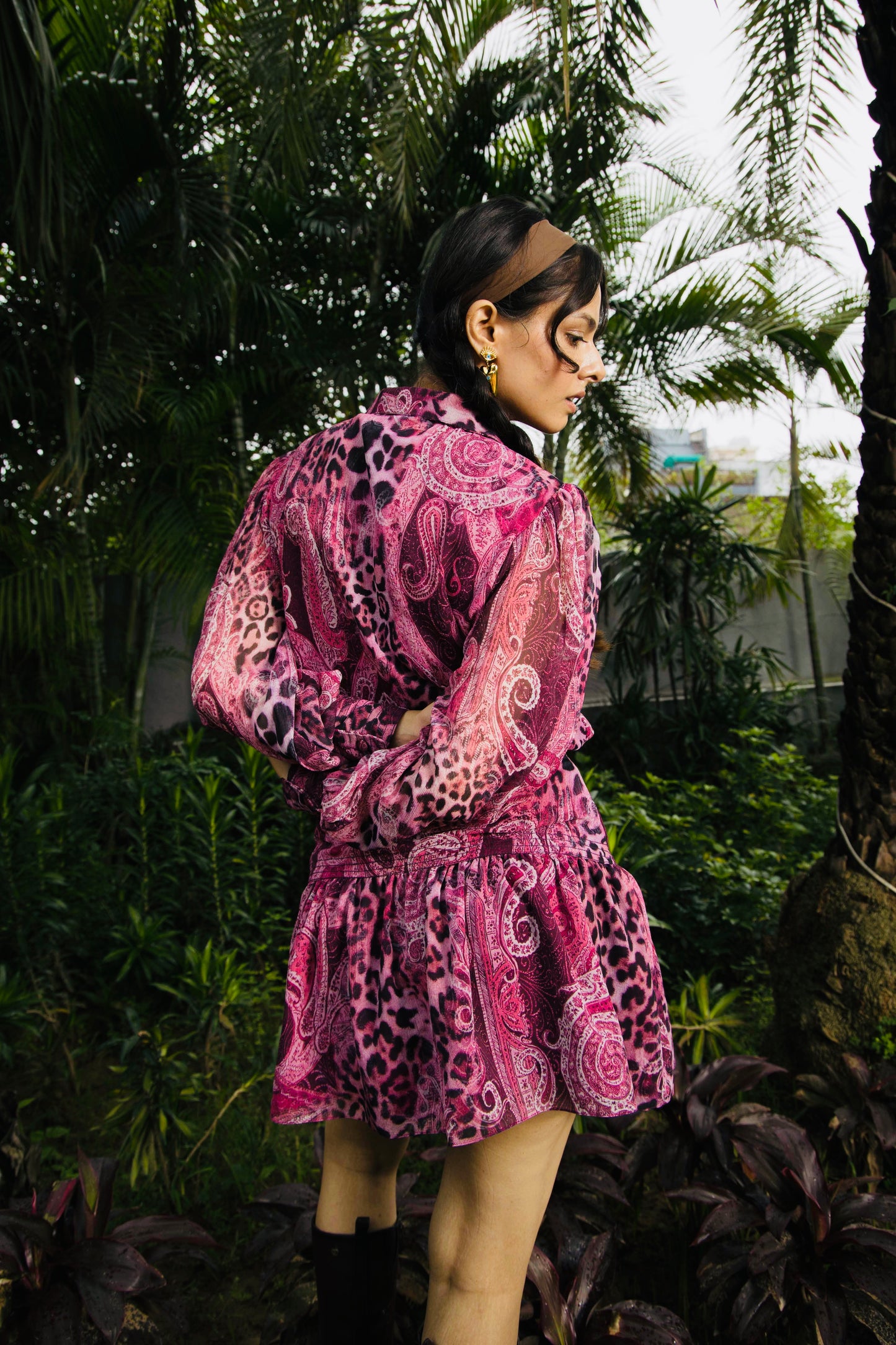 Boho Feline Paisley Dress