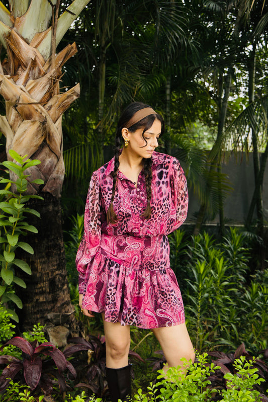 Boho Feline Paisley Dress