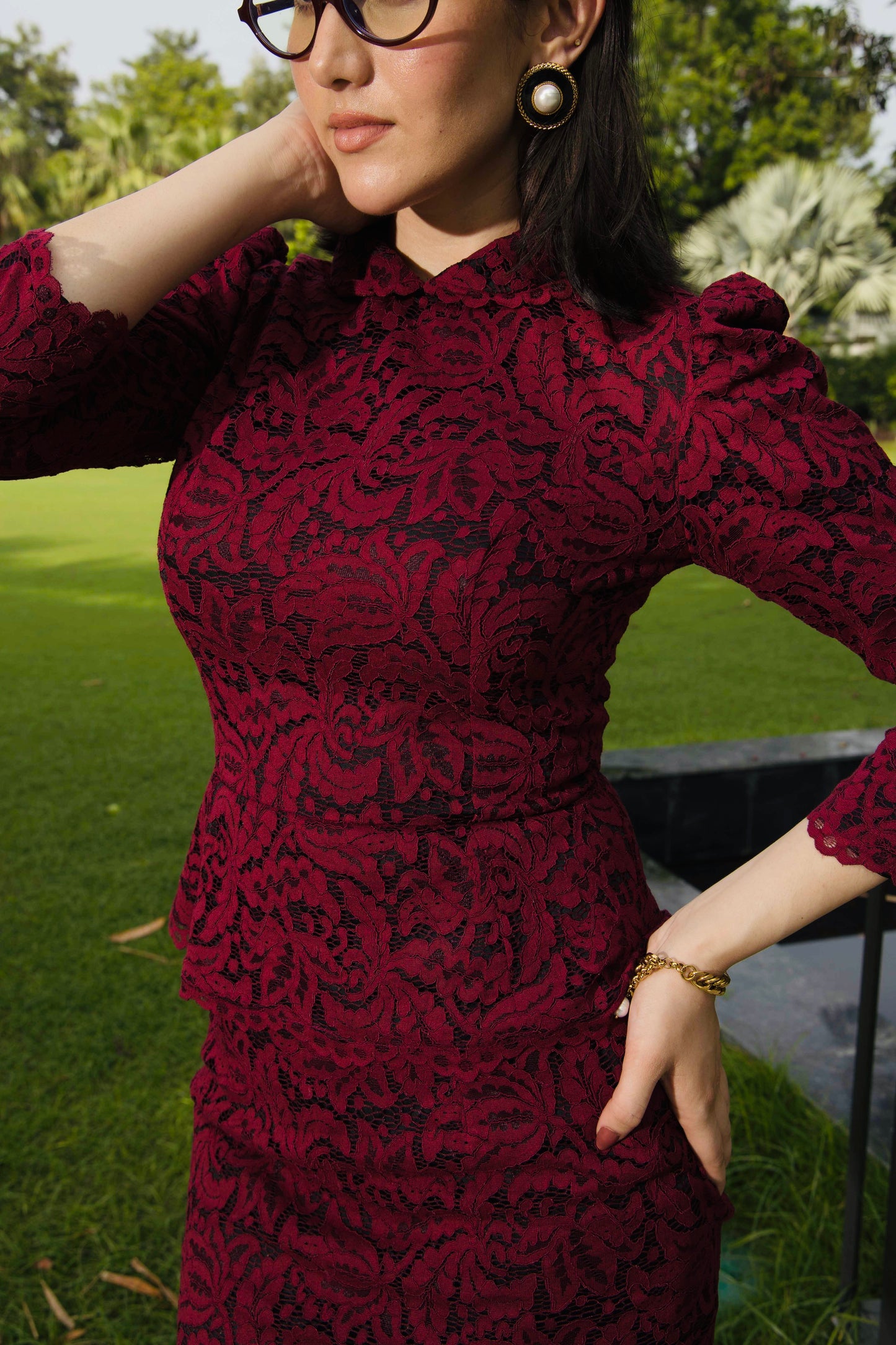 Deep Crimson Noir Top