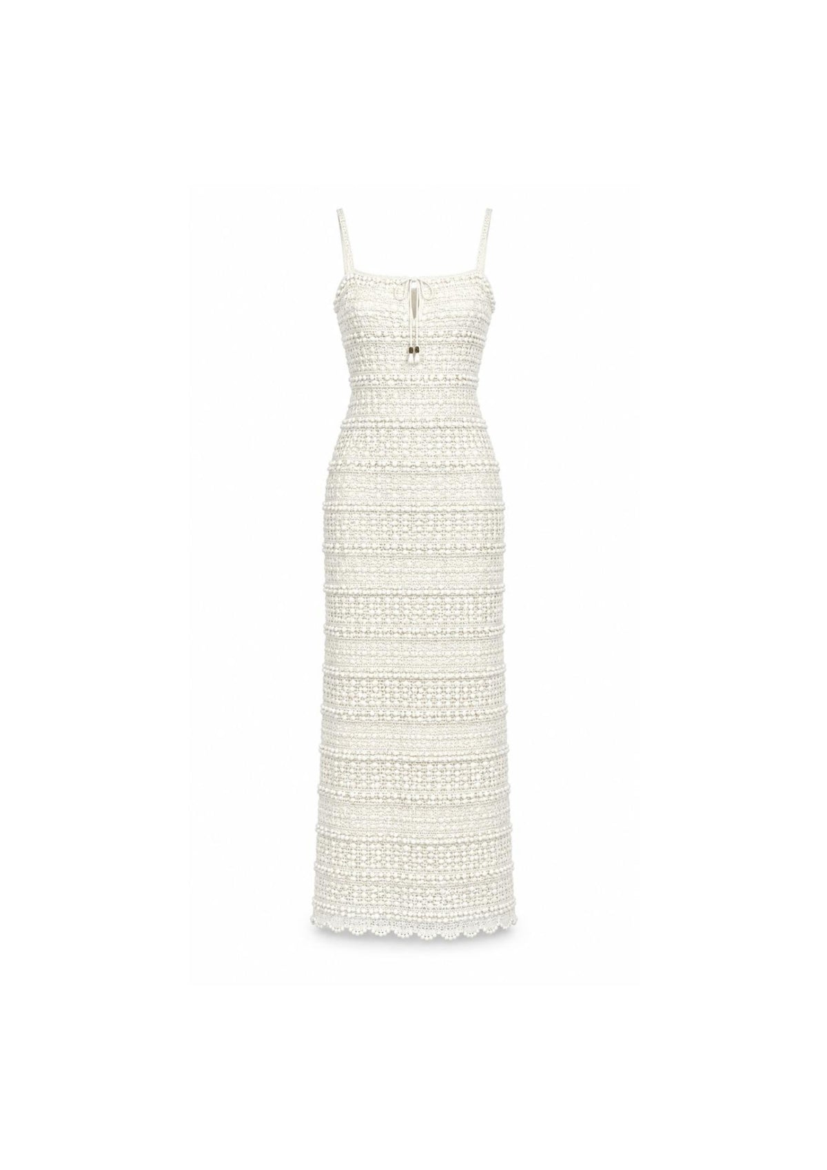 Ivory Textured Crochet Maxi Dress
