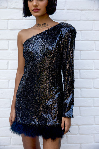 Noir Plume Dress