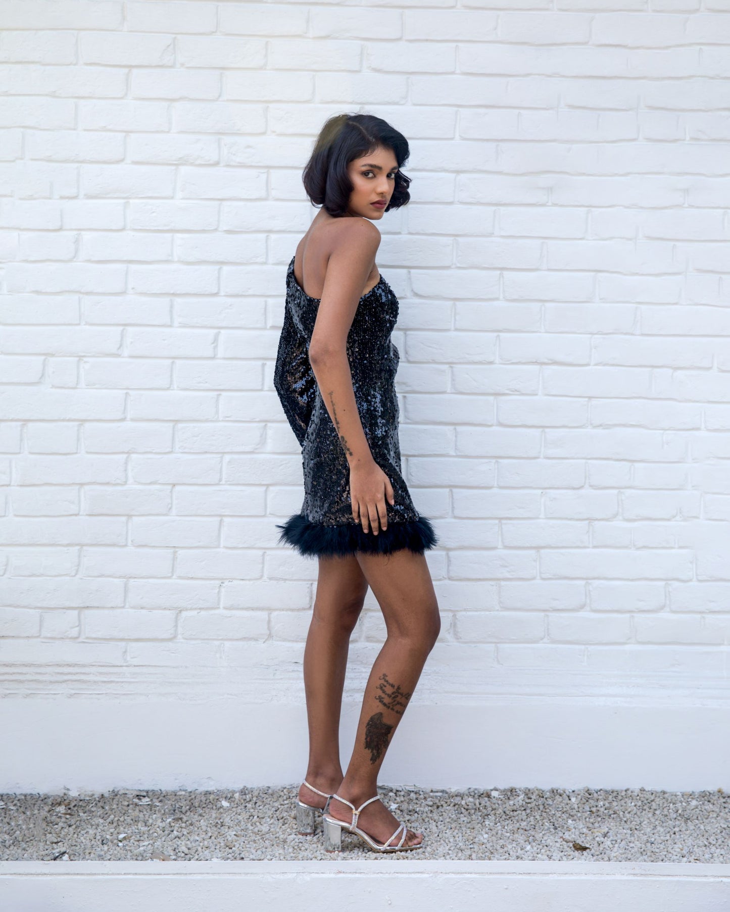 Noir Plume Dress