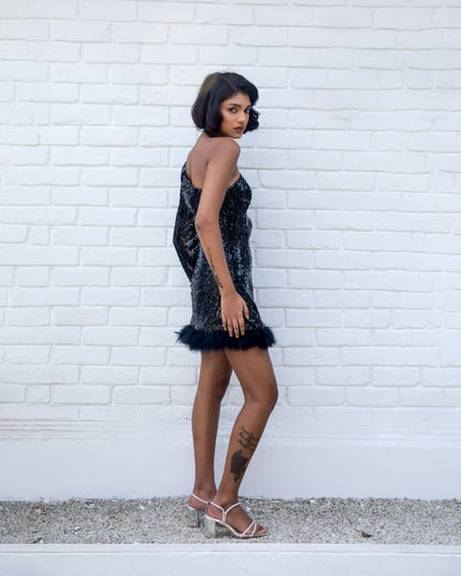 Noir Plume Dress