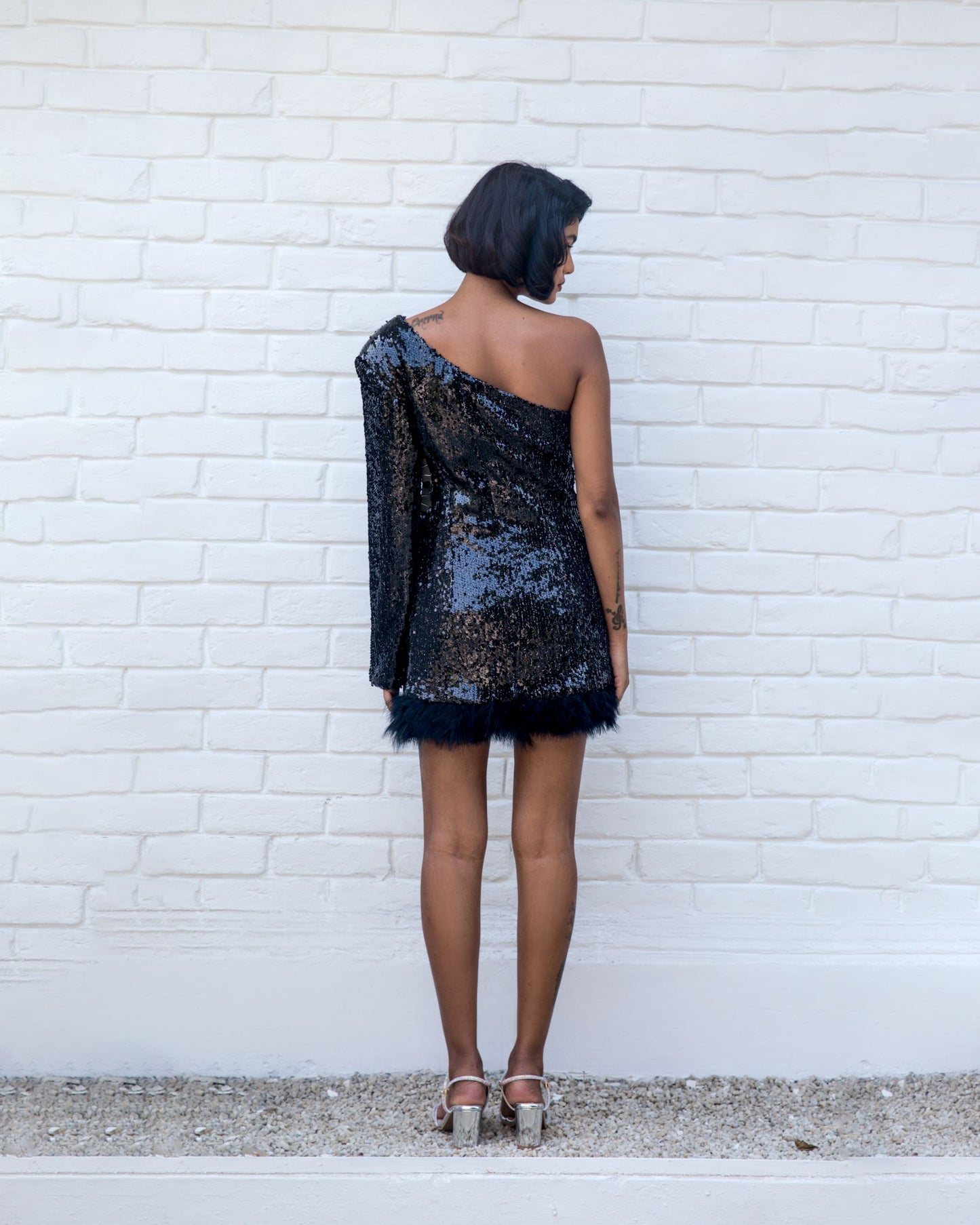 Noir Plume Dress