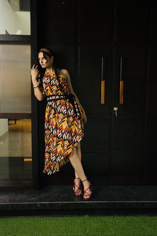 Ikat Radiance Wrap Dress