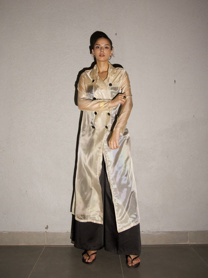 Beige Organza Trench coat