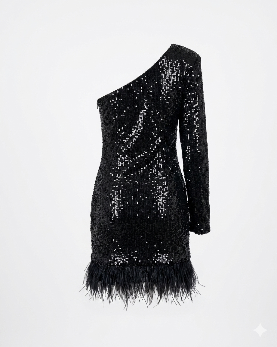 Noir Plume Dress