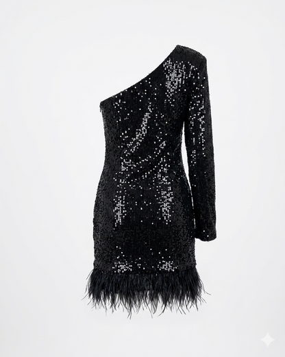 Noir Plume Dress