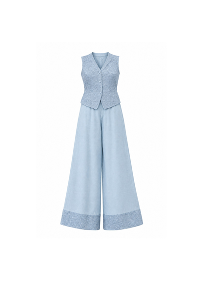 Powder Blue Jacquard Co-ord Set
