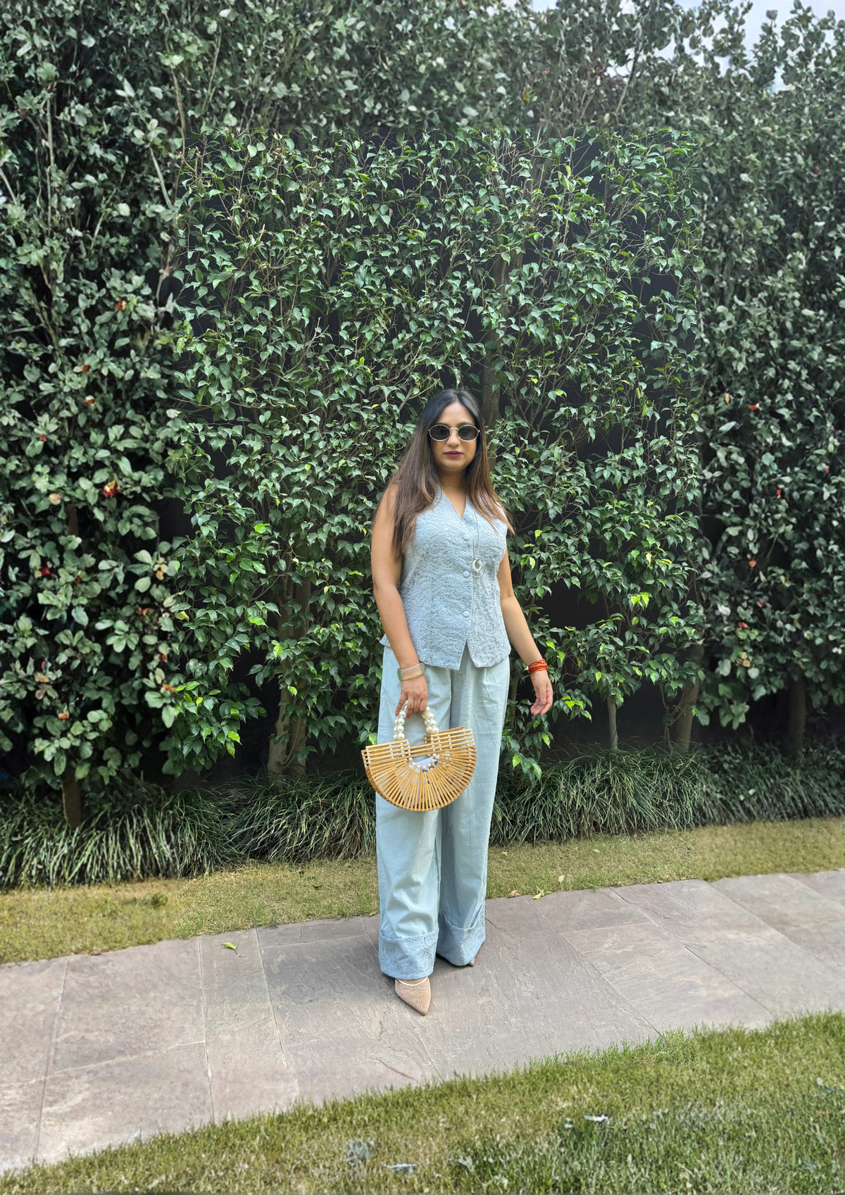 Powder Blue Jacquard Co-ord Set
