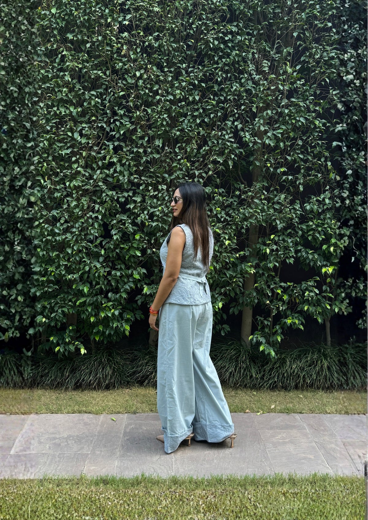 Powder Blue Jacquard Co-ord Set